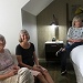 Cindy & Ginny Curtis join Bev Weber for a libation before the Friday reception